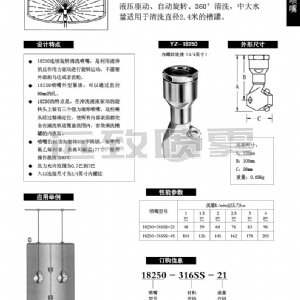 旋轉(zhuǎn)槽罐清洗噴嘴--18250系列